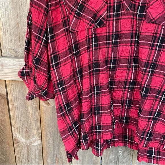 Free People Intimately top plaid new red black S Buffalo Plaid - Picture 5 of 9
